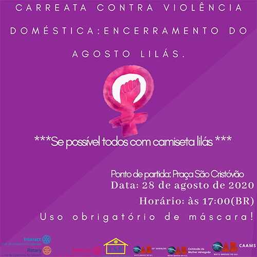 Agosto Lilás: 22ª Subseção da OAB realiza carreata contra a violência doméstica nesta sexta-feira